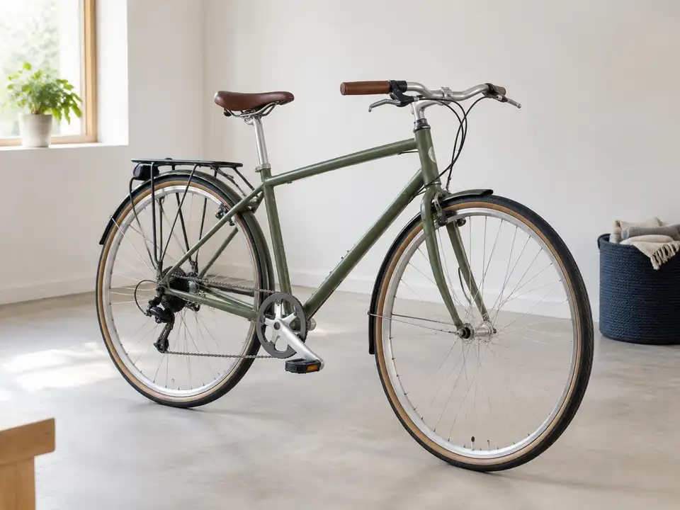A fully serviced bike standing in a tidy garage